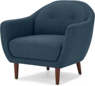 An Image of Hanley Armchair, Orleans Blue with Dark Stain Legs