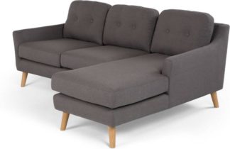 An Image of Rufus Right Hand Facing Chaise End Corner Sofa, Rhino Grey