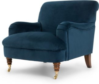 An Image of Made About the House Accent Chair, Midnight Blue Velvet