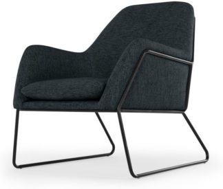 An Image of Frame Armchair, Textured Weave Navy