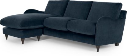 An Image of Sofia Chaise End, Velvet Plush Indigo