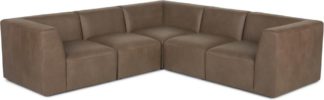 An Image of Juno 5 Seater Corner Sofa, Columbus Brown Leather