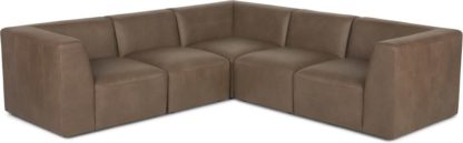 6e64c21f774d33eea76d4b761798ff61c3f3ebc3f41575f8a536ffeb2b962288.jpg An Image of Juno 5 Seater Corner Sofa, Columbus Brown Leather
