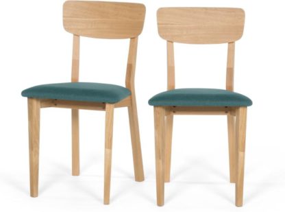 6f463aeeb62837bfef35dbd938386aef710d9e7da1c8096eab71c4a2ad56a618.jpg An Image of Set of 2 Jenson Dining chairs, Oak and Mineral Blue