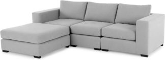 An Image of Mortimer 4 Seater Modular Corner Sofa, Chalk Grey Cotton