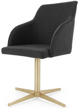An Image of Keira Office Chair, Flint Grey and Brass