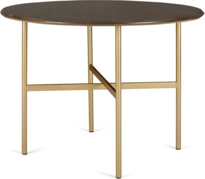 71d7d4c073d578d005f5f97eab3e6c667da25c2fcdb7119eec47b2b54218569b.jpg An Image of Bortolin 4 Seat Round Dining Table, Mango Wood and Brass