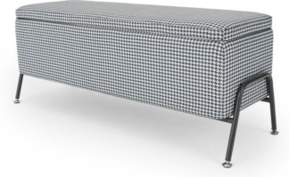 An Image of Knox Ottoman Storage Bench, Blue Dog Tooth