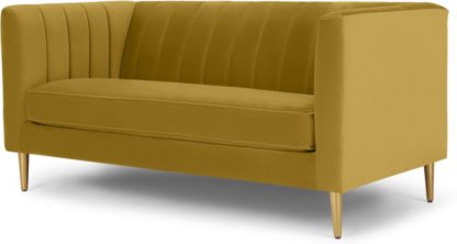 An Image of Amicie 2 Seater Sofa, Vintage Gold Velvet