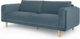 An Image of Karson 3 Seater Sofa, Marine Green Velvet