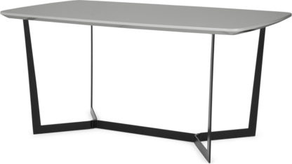 An Image of Jaxta 6 Seat Dining Table, Grey Gloss