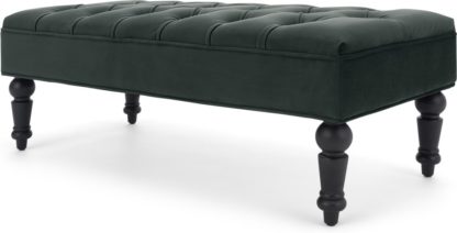 An Image of Bouji Ottoman, Midnight Grey Velvet