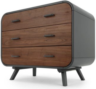 An Image of Fonteyn Chest of Drawers, Walnut and Grey