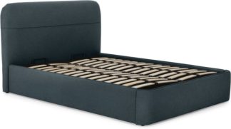 An Image of Baya Super King Size Bed with Ottoman Storage, Aegean Blue
