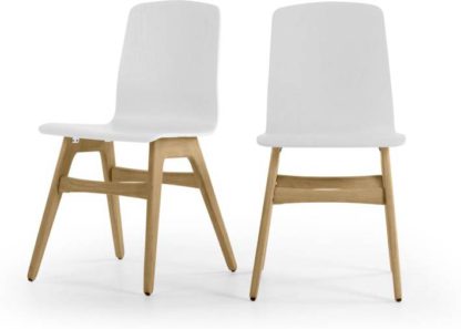 An Image of Set of 2 Dante Dining Chair, Oak and White
