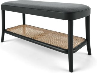 An Image of Raleigh Storage Bench, Grey and Rattan