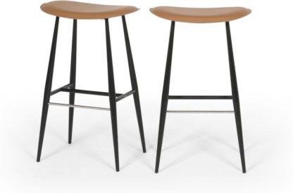 An Image of Set of 2 Hunt Barstools, Tan