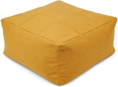 An Image of Loa Quilted Floor Cushion, Yolk Yellow