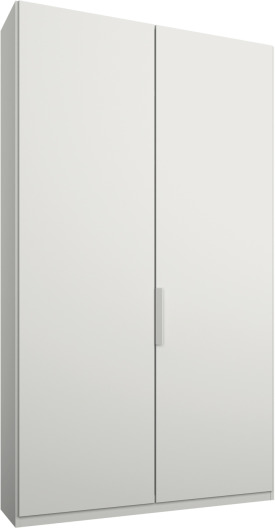 An Image of Caren 2 door 100cm Hinged Wardrobe, White Frame, Matt White Doors, Classic Interior