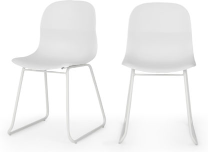 An Image of MADE Essentials Set of 2 Farah Dining Chairs, White