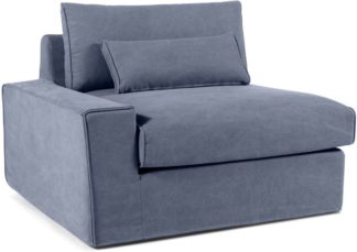 An Image of Trent Loose Cover Modular Left Hand Facing Sofa Arm, Washed Blue Cotton