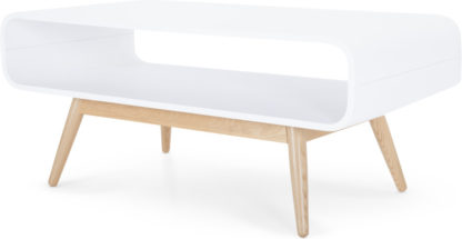 An Image of Esme Compact Coffee Table, White and Ash