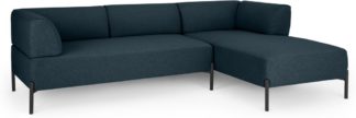 An Image of Made Essentials Kiva Right Hand Facing Chaise End Corner Sofa, Aegean Blue