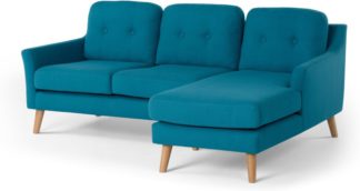 An Image of Rufus Right Hand Facing Chaise End Corner Sofa, Rich Azure