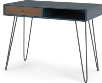 An Image of Ukan Desk, Blue and Dark Stain Oak