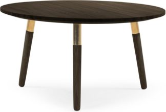 An Image of Range Round Coffee Table, Dark Stain Ash and Brass