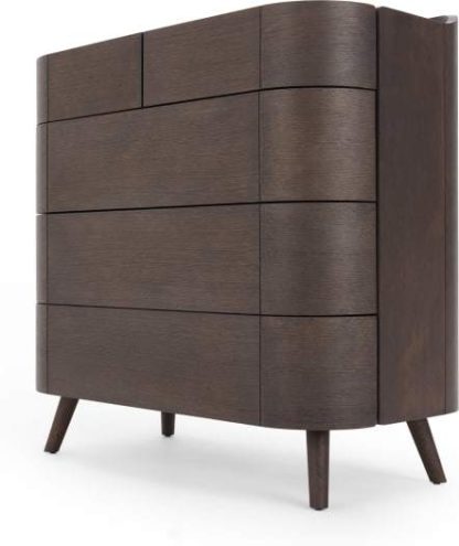 An Image of Ada 5 Drawer Chest of Drawers, Dark Stain Oak