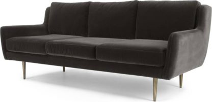 An Image of Simone 3 Seater Sofa, Concrete Cotton Velvet