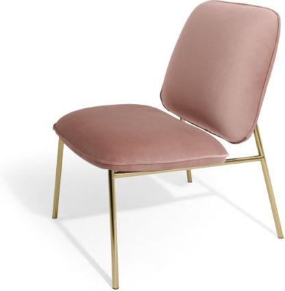 An Image of Blush Accent Armchair, Vintage Pink Velvet