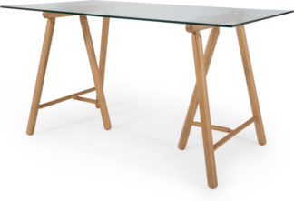 An Image of Philly Desk, Oak and Glass