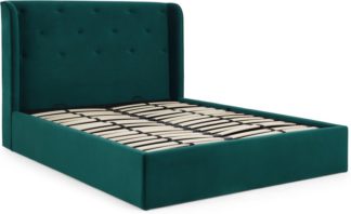 An Image of Ormond King Size Bed with Storage, Seafoam Blue Velvet