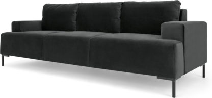 An Image of Frederik 3 Seater Sofa, Midnight Grey Velvet