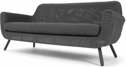 An Image of Jonah Garden 3 seater sofa, rattan grey