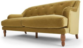 An Image of Ariana 3 Seater Sofa, Ochre Velvet