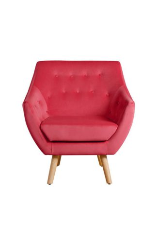An Image of Poet Armchair, Luxor Cranberry Single Tone