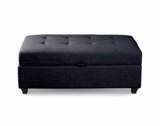An Image of Leon Upholstered Ottoman - Midnight