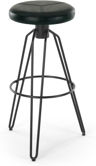 An Image of Bielby Barstool, Dark Green Leather