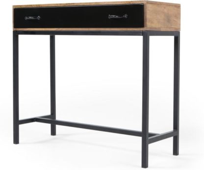 7eaa934df0f117b3d63740dfe515a34d7c90520cfe0e471fedd5d637ff19b55a.jpg An Image of Lomond Console Table, Mango Wood and Black