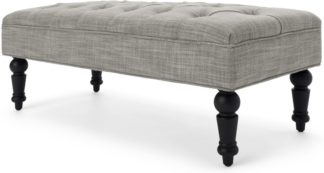 An Image of Bouji Ottoman, Grey Linen Mix