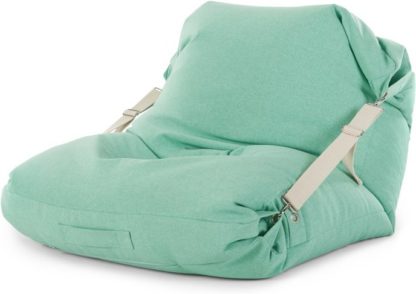 An Image of Tuck Bean Bag Floor Chair, Mint with Contrast Cream Strap