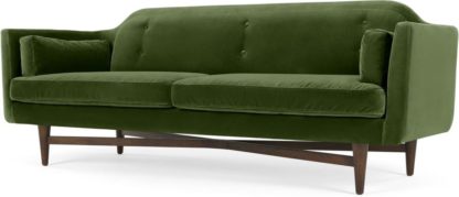 An Image of Imani 3 Seater Sofa, Grass Cotton Velvet