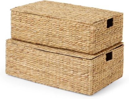 An Image of Dae Set of 2 Underbed Water Hyacinth Storage Trunks, Multi