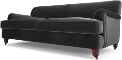 An Image of Orson 3 Seater Sofa, Midnight Grey Velvet