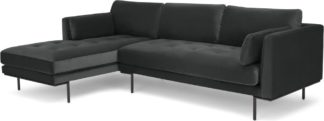An Image of Harlow Left Hand Facing Chaise End Corner Sofa, Midnight Grey Velvet