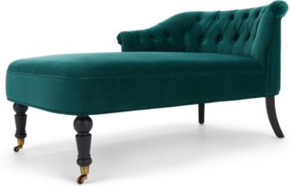 An Image of Bouji Left Hand Facing Chaise Longue, Seafoam Blue Velvet