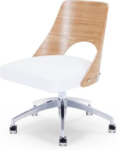 An Image of Hailey Swivel Office Chair, Ash and White